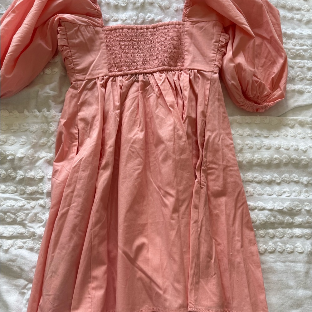 Abercrombie & Fitch Coral Smocked Dress